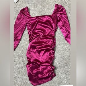 Satin ruffle dress